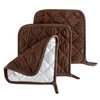 Hastings Home Pot Holder Set, 3 Piece Set Of Heat Resistant Quilted Cotton Pot Holders (Chocolate) 632386EXK